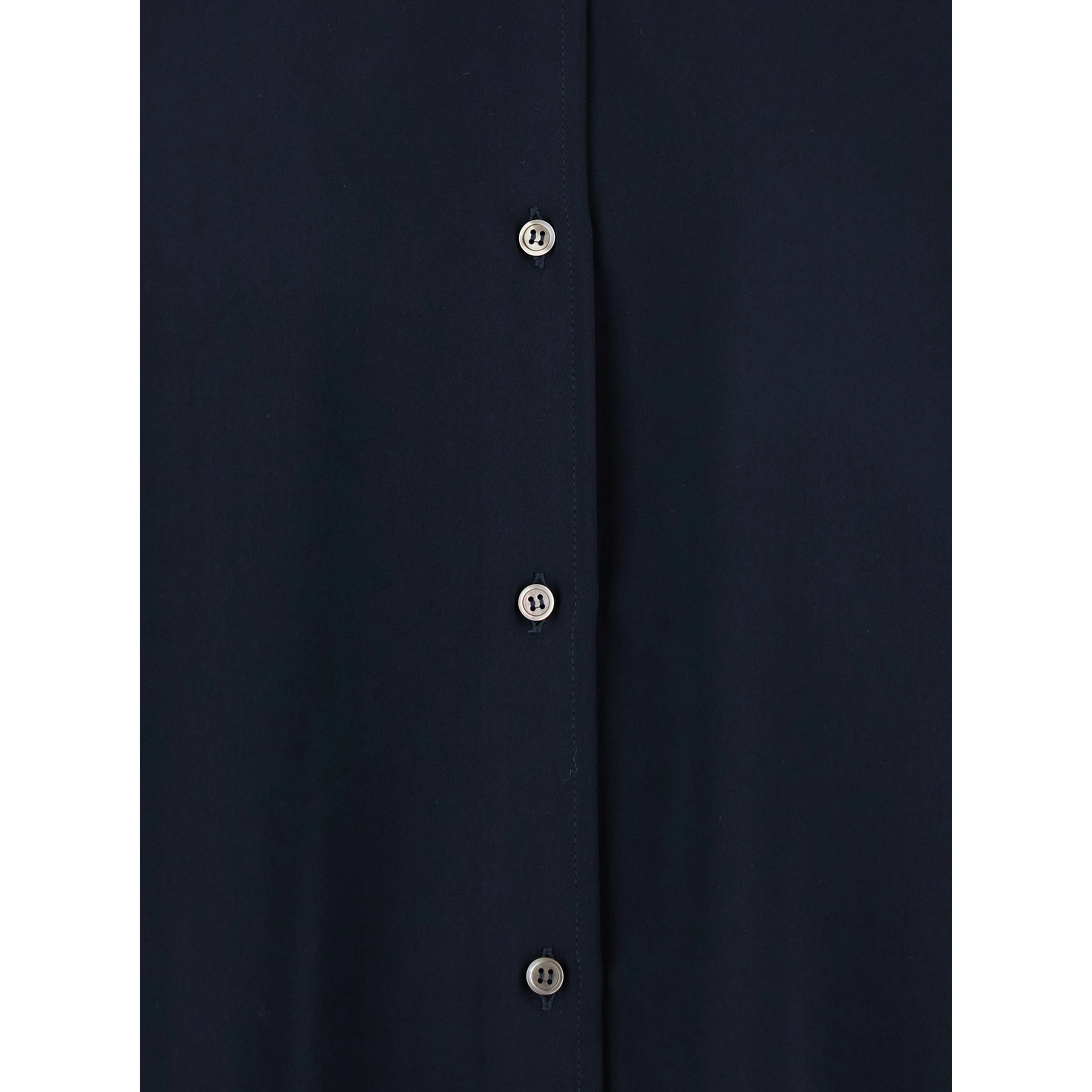Blue Shirt with Classic Collar in Tech Fabric for Women