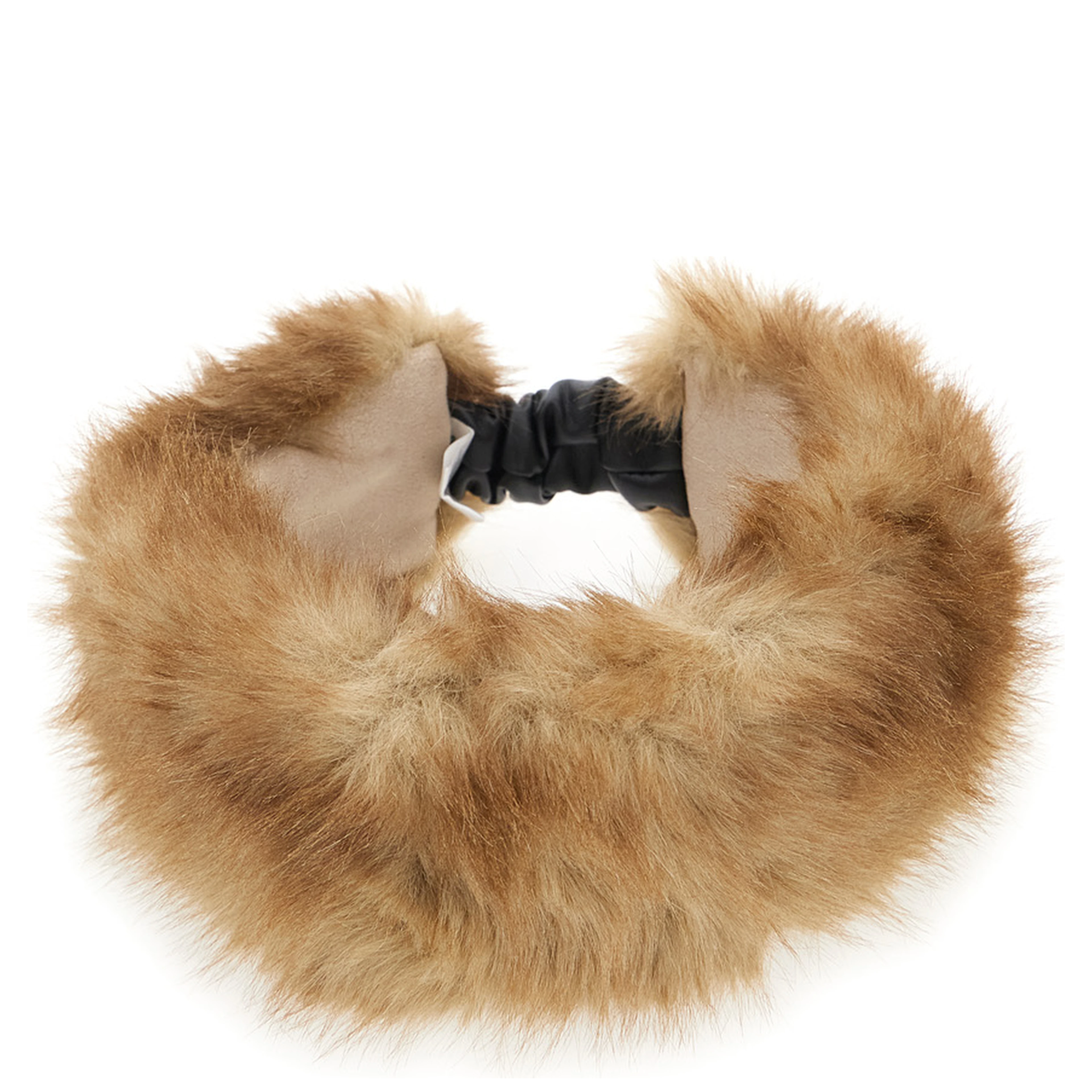 Eleni Beige Headband with back closure in eco fur for women