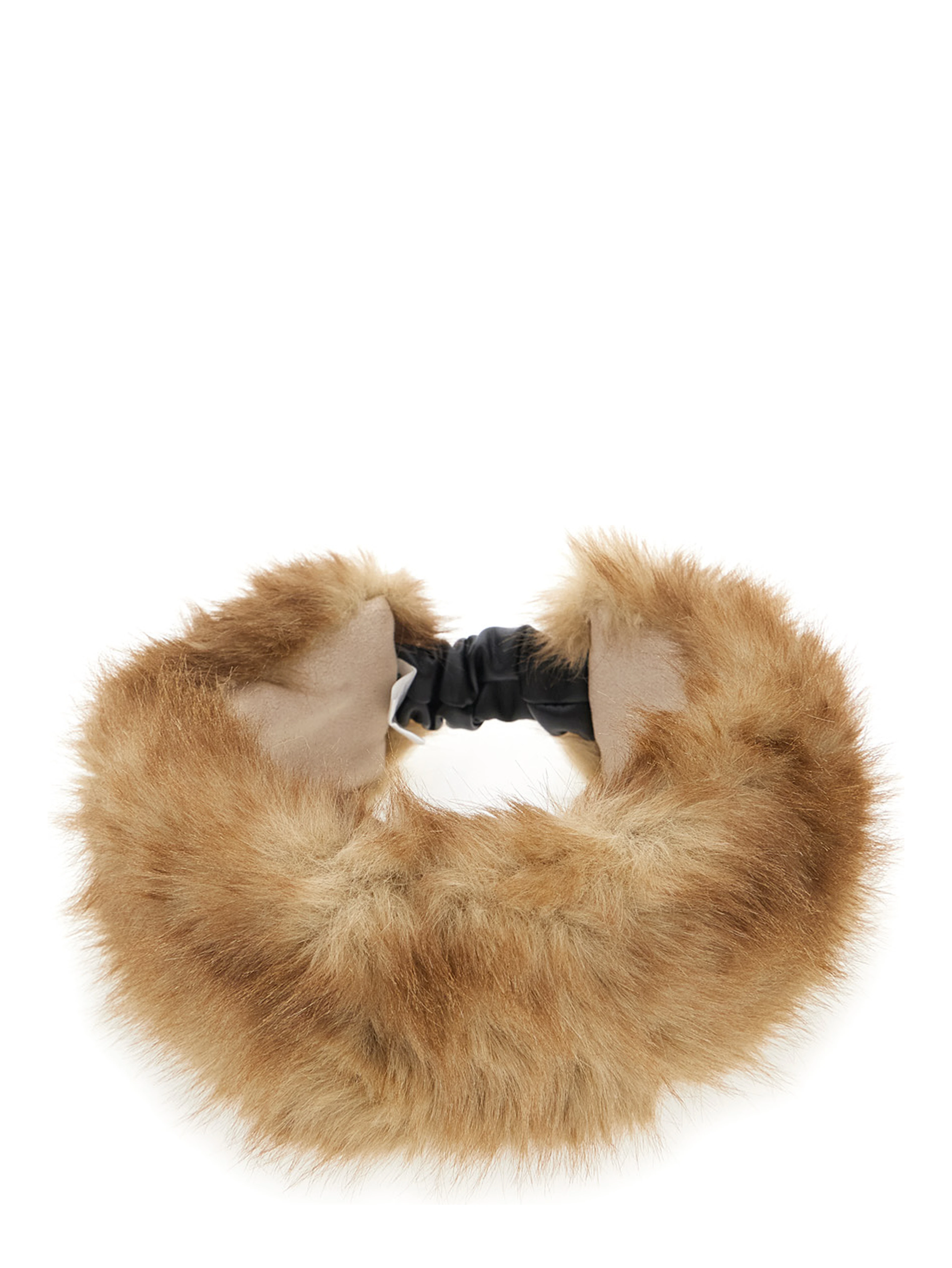 Eleni Beige Headband with back closure in eco fur for women