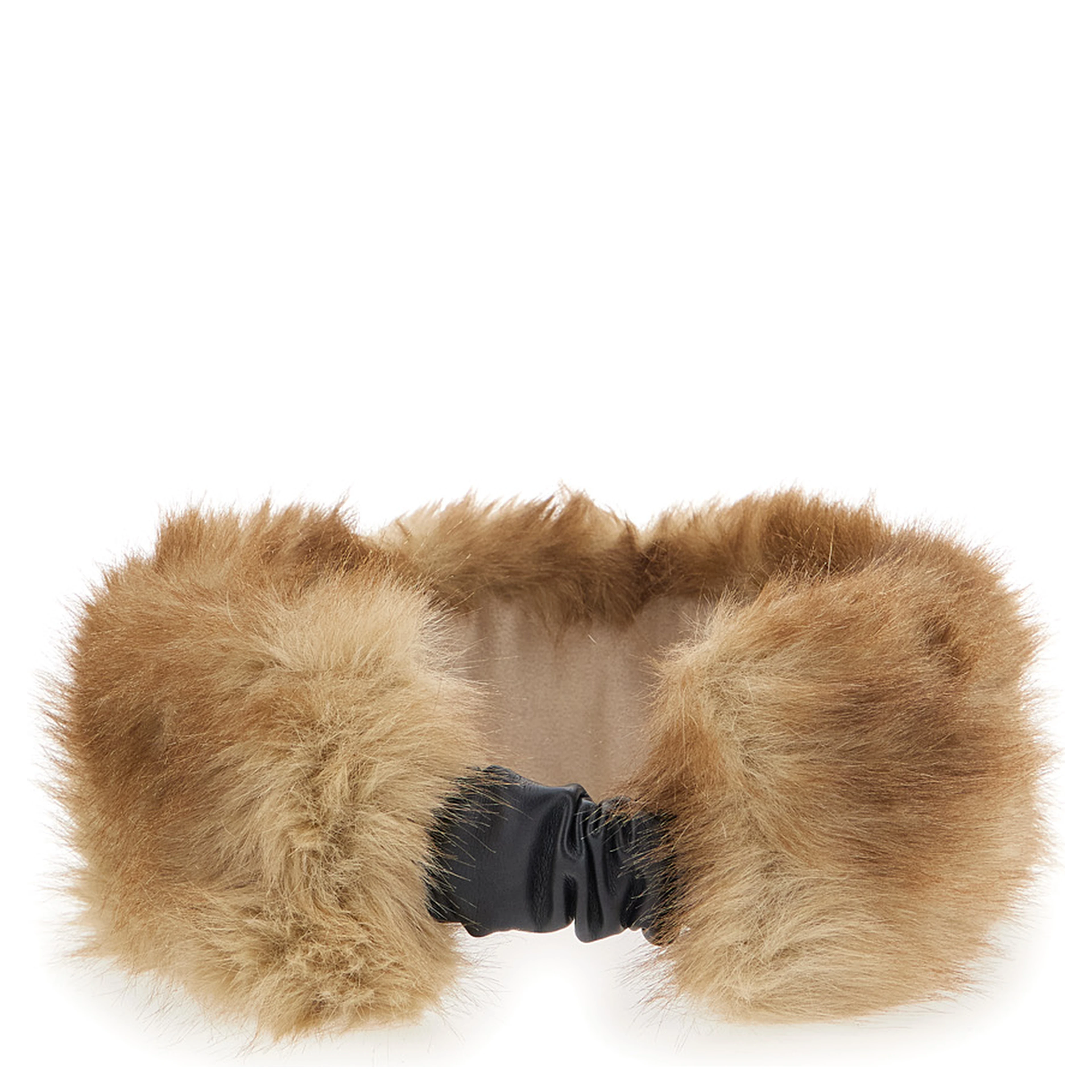 Eleni Beige Headband with back closure in eco fur for women