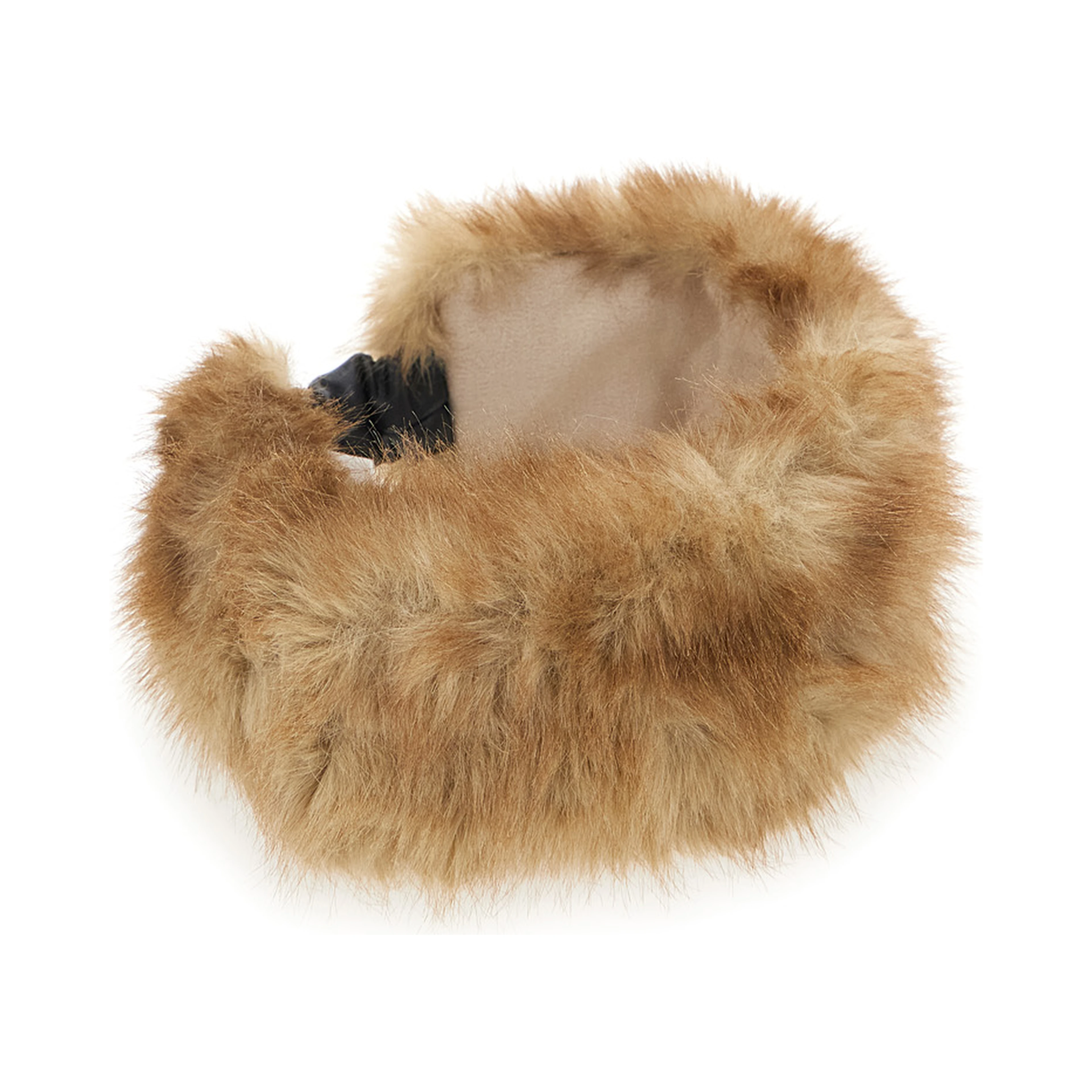 Eleni Beige Headband with back closure in eco fur for women