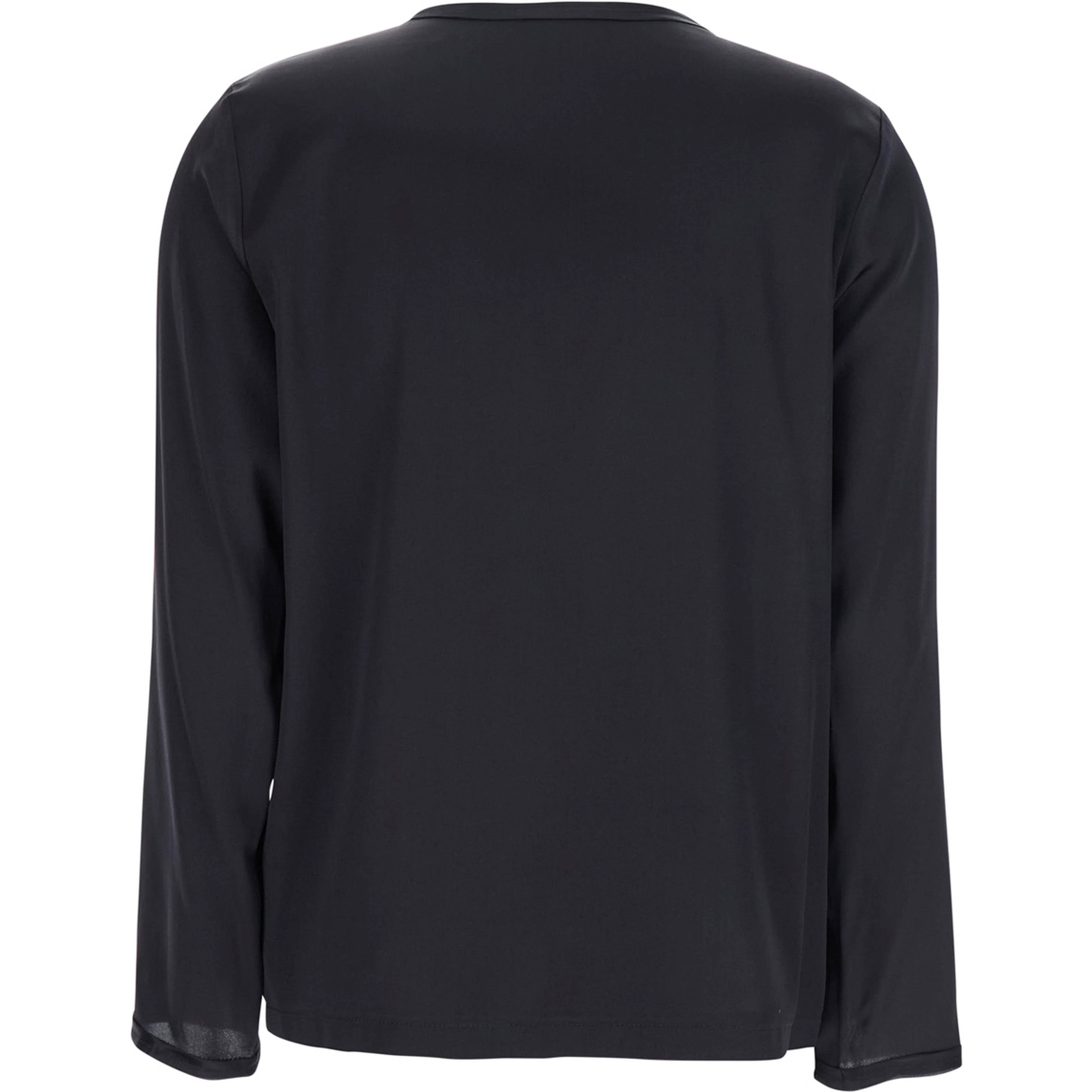 Black Silk Long Sleeve Blouse Woman