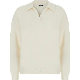 Polo Neck Knit 12gg with White Cashmere for Unisex