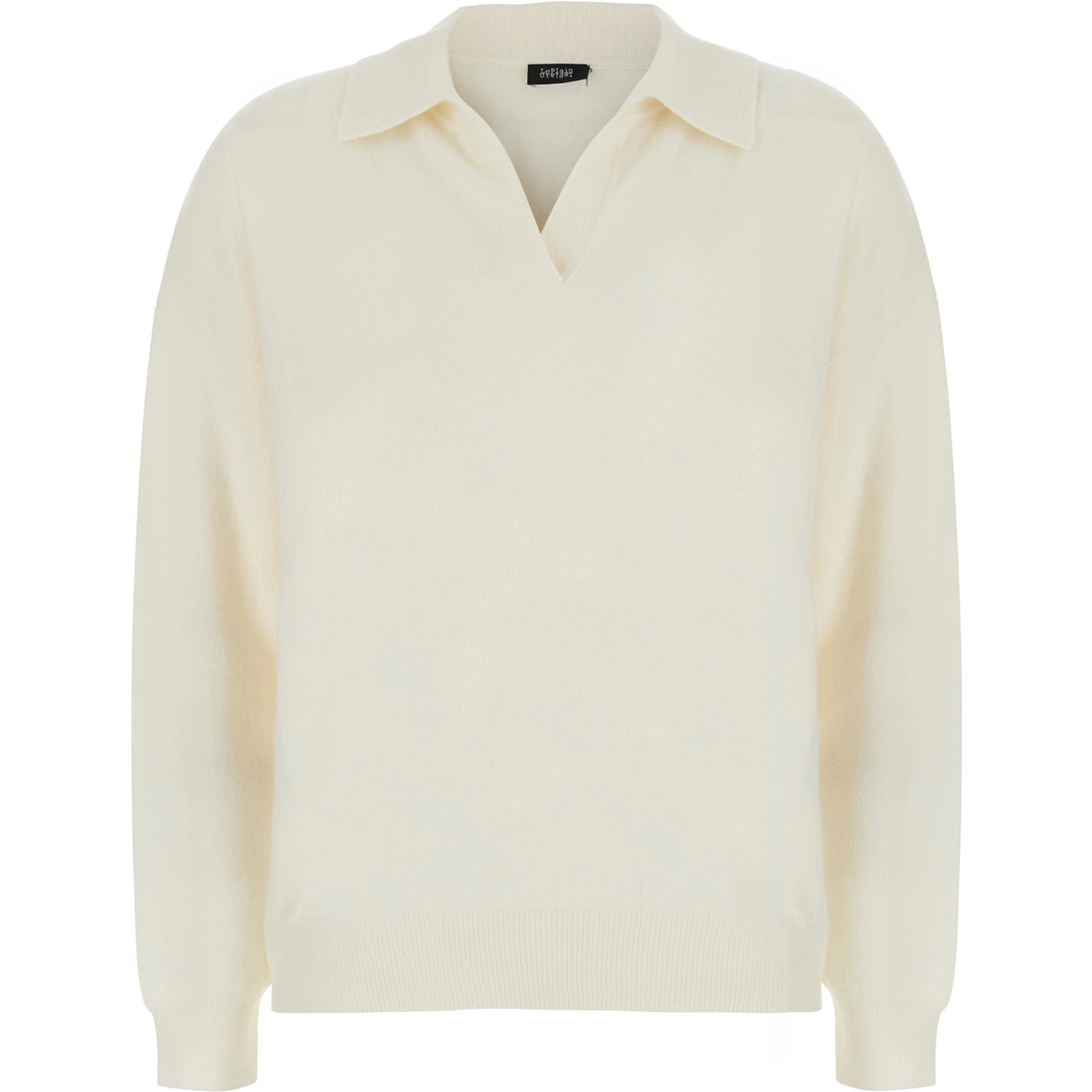 Polo Neck Knit 12gg with White Cashmere for Unisex