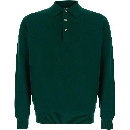 POLO NECK MERINO CASHMERE is a high-neck sweater with long sleeves in black wool and cashmere for women