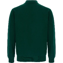 POLO NECK MERINO CASHMERE is a high-neck sweater with long sleeves in black wool and cashmere for women