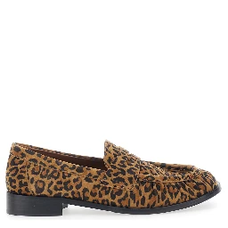 Loafers Revue Africa Brown with Rounded Toe in Leather Women