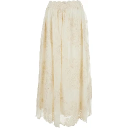 Dress MADDY with V-Neck and Lace Details in White Women