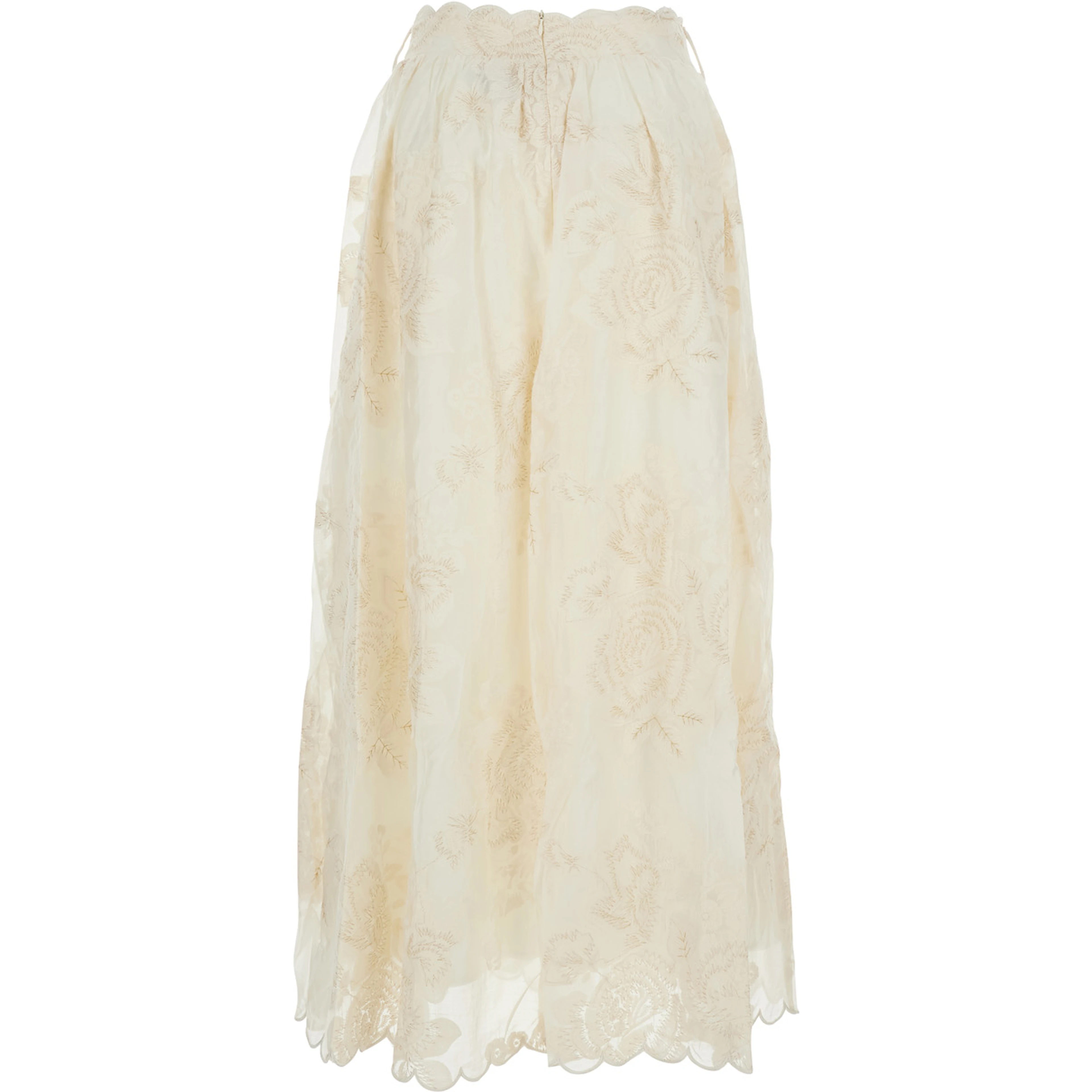 Dress MADDY with V-Neck and Lace Details in White Women