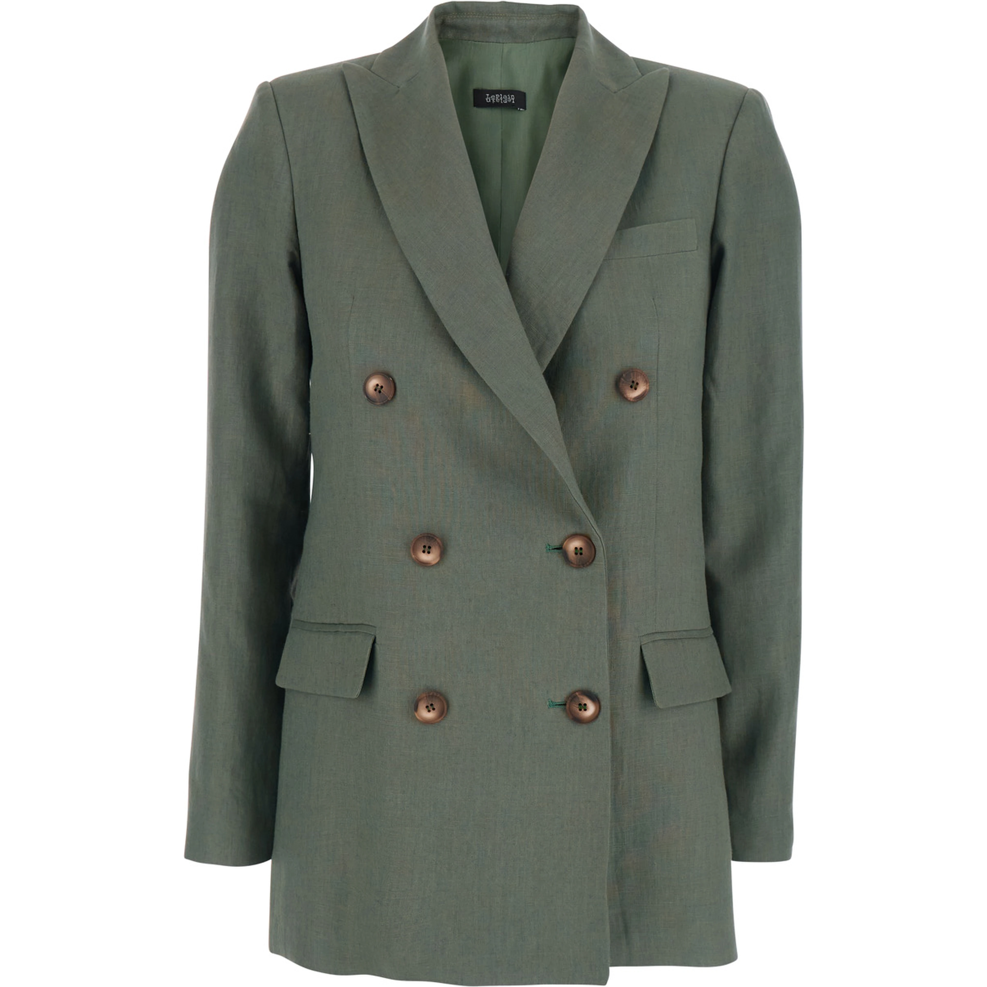 Double-breasted Jacket with Peak Revers in Green for Women