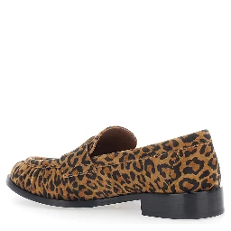 Loafers Revue Africa Brown with Rounded Toe in Leather Women