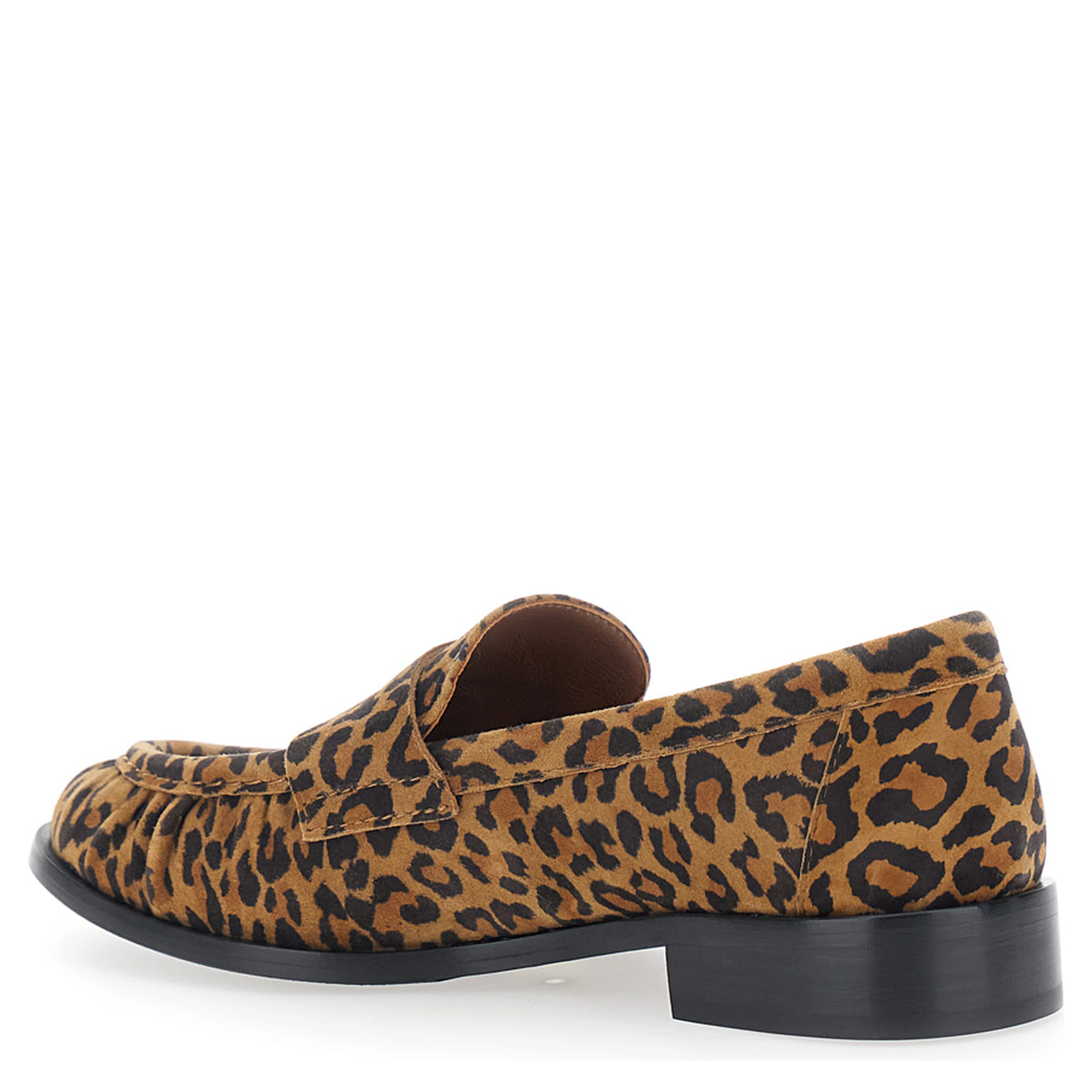 Loafers Revue Africa Brown with Rounded Toe in Leather Women