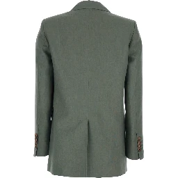 Double-breasted Jacket with Peak Revers in Green for Women