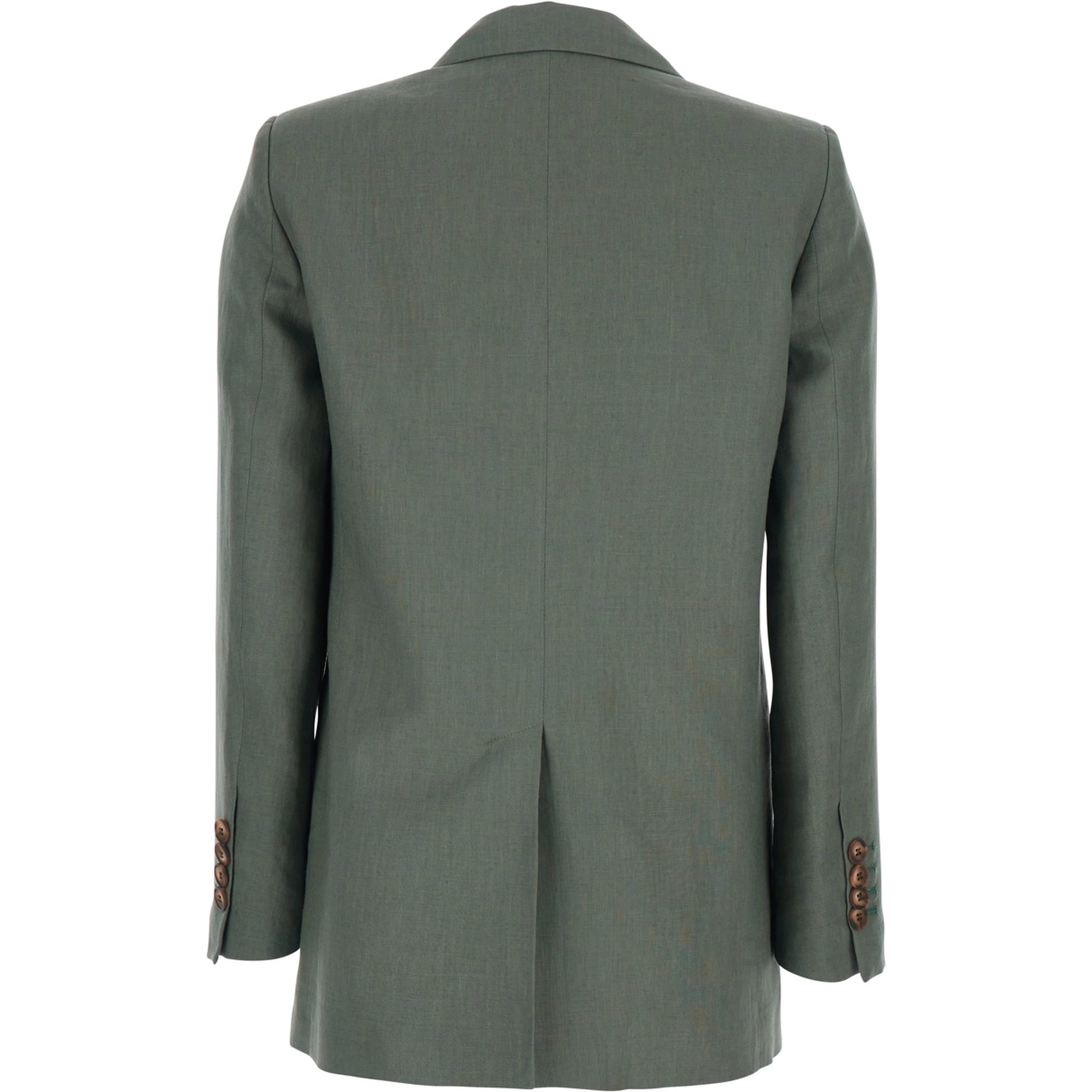 Double-breasted Jacket with Peak Revers in Green for Women