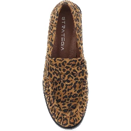 Loafers Revue Africa Brown with Rounded Toe in Leather Women