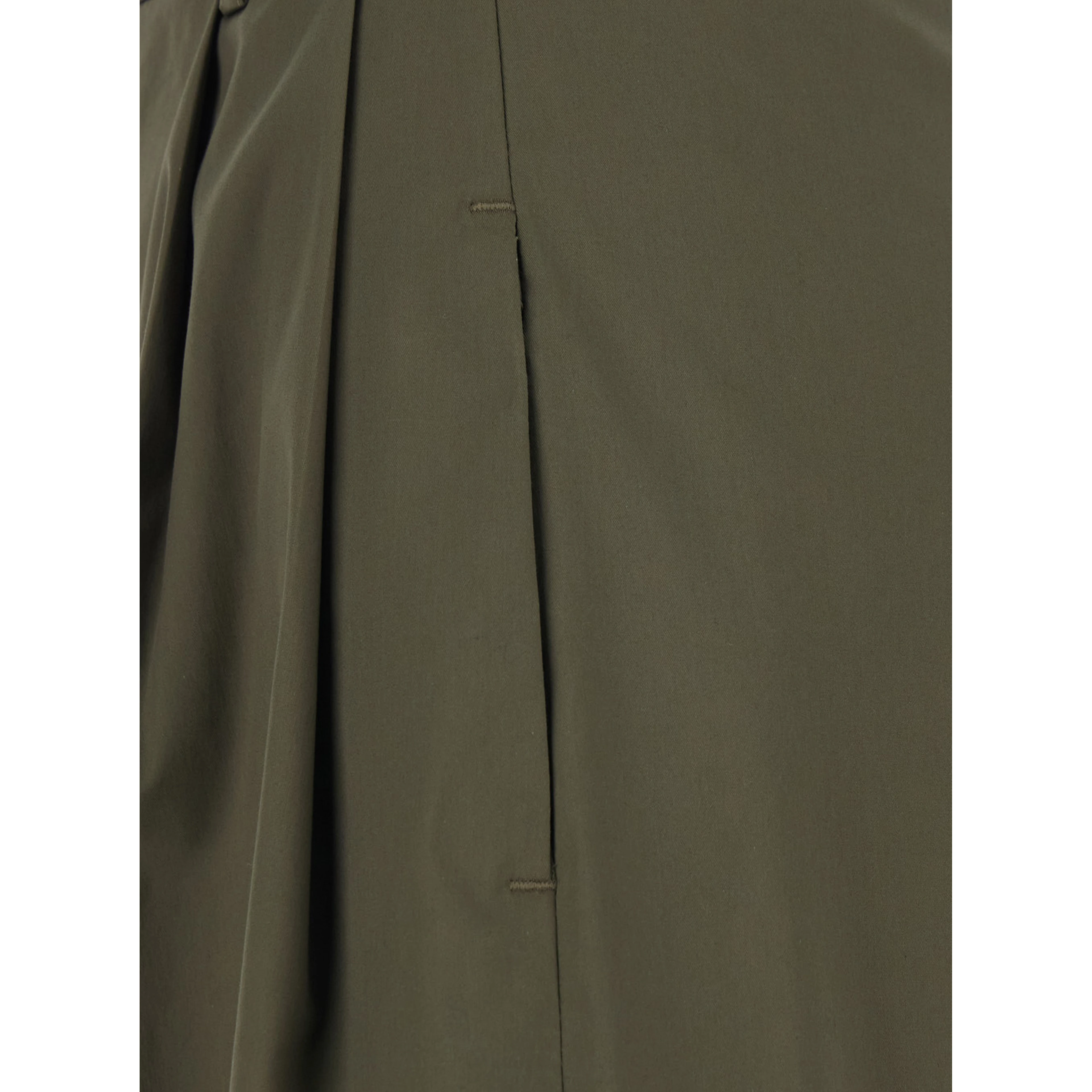 Green Wide Leg Trousers with Pleats for Women