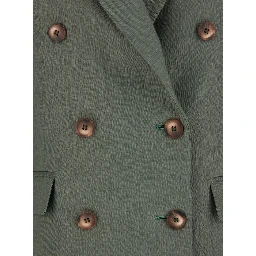 Double-breasted Jacket with Peak Revers in Green for Women