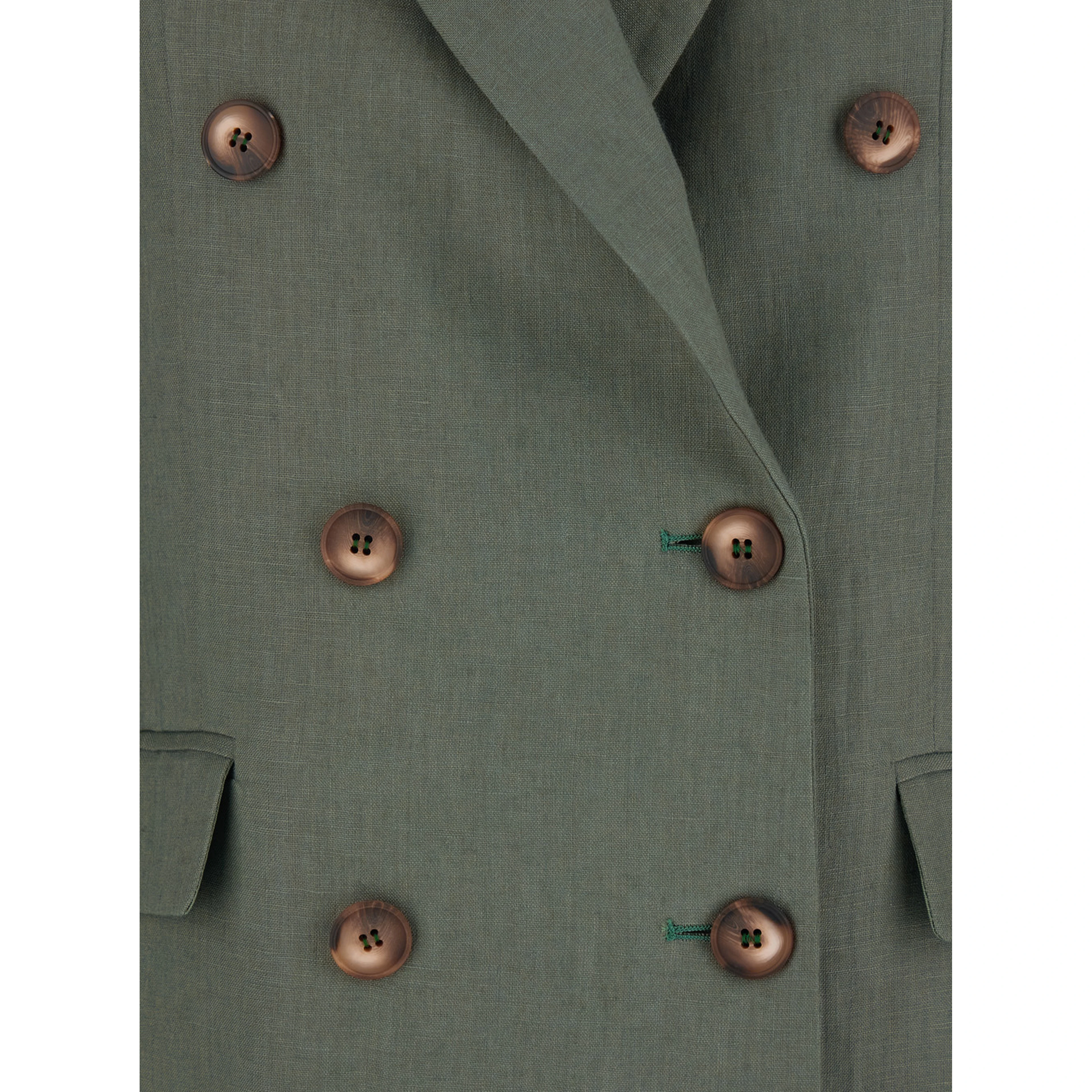 Double-breasted Jacket with Peak Revers in Green for Women