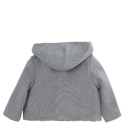 Gray Jacket with hood and Toggle closure on the front in Tech Fabric baby