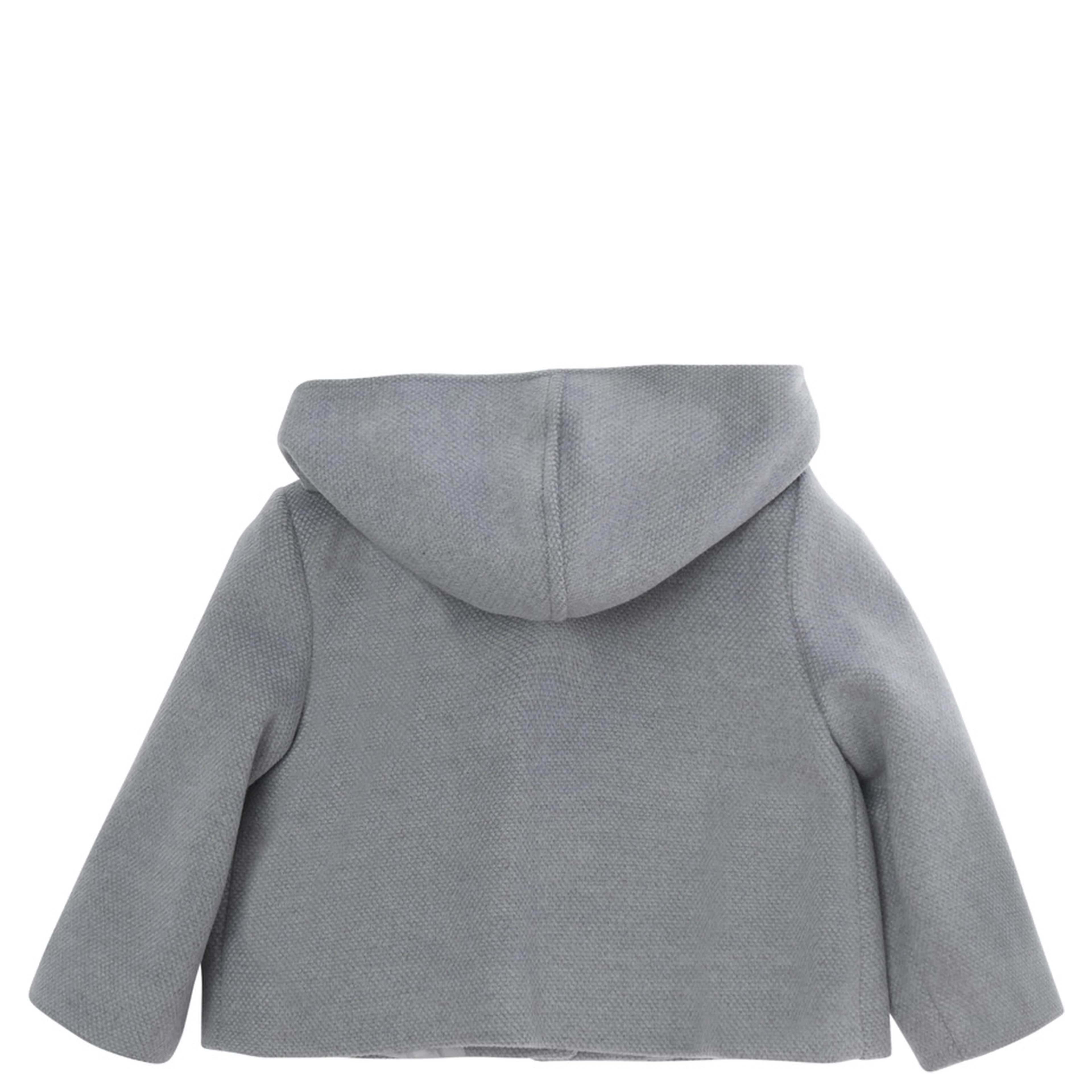 Gray Jacket with hood and Toggle closure on the front in Tech Fabric baby