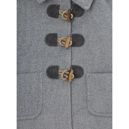 Gray Jacket with hood and Toggle closure on the front in Tech Fabric baby