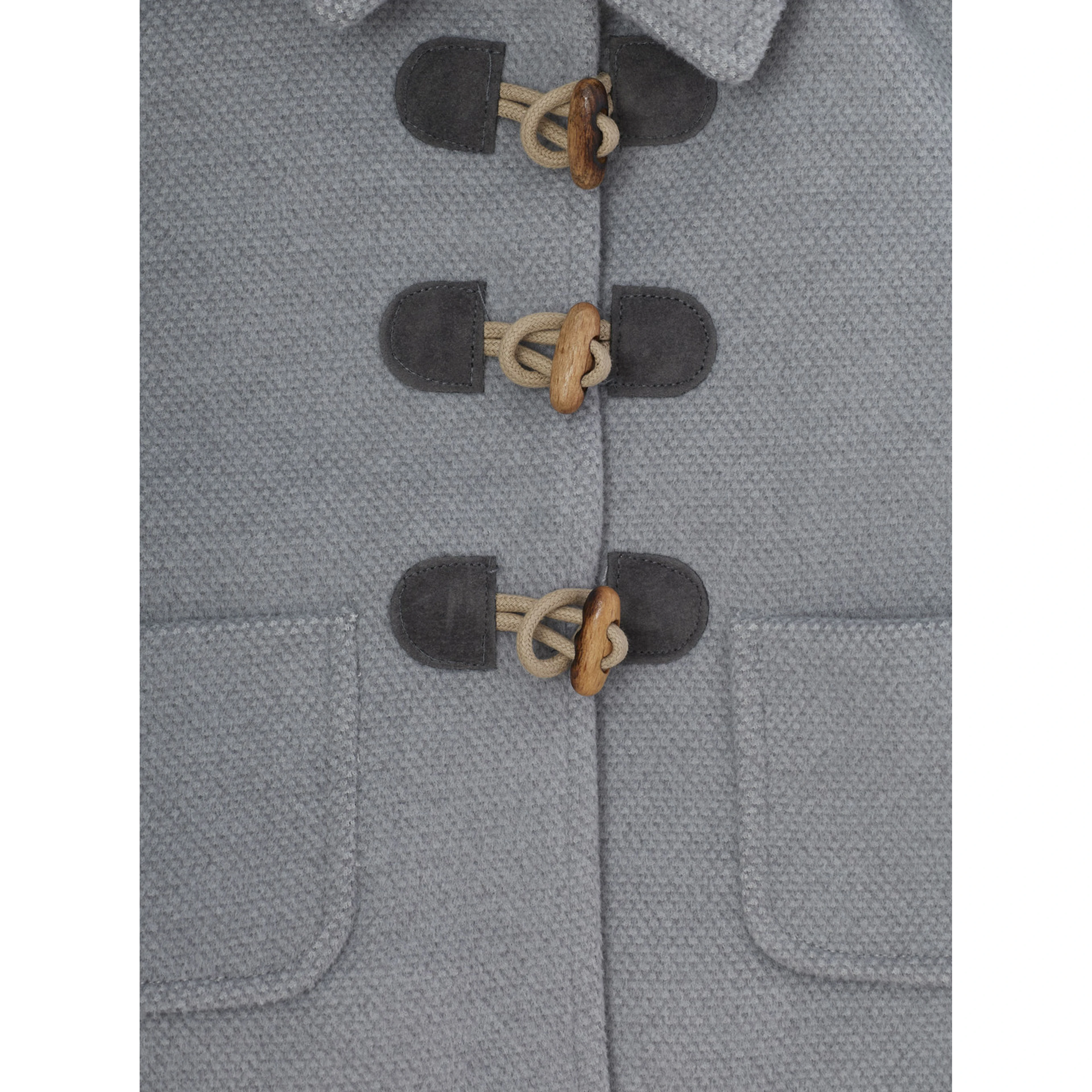 Gray Jacket with hood and Toggle closure on the front in Tech Fabric baby