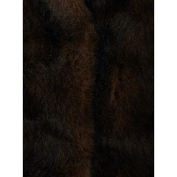 GABRIELLE Brown Fur Coat with Notched Collar in faux-Fur for Women