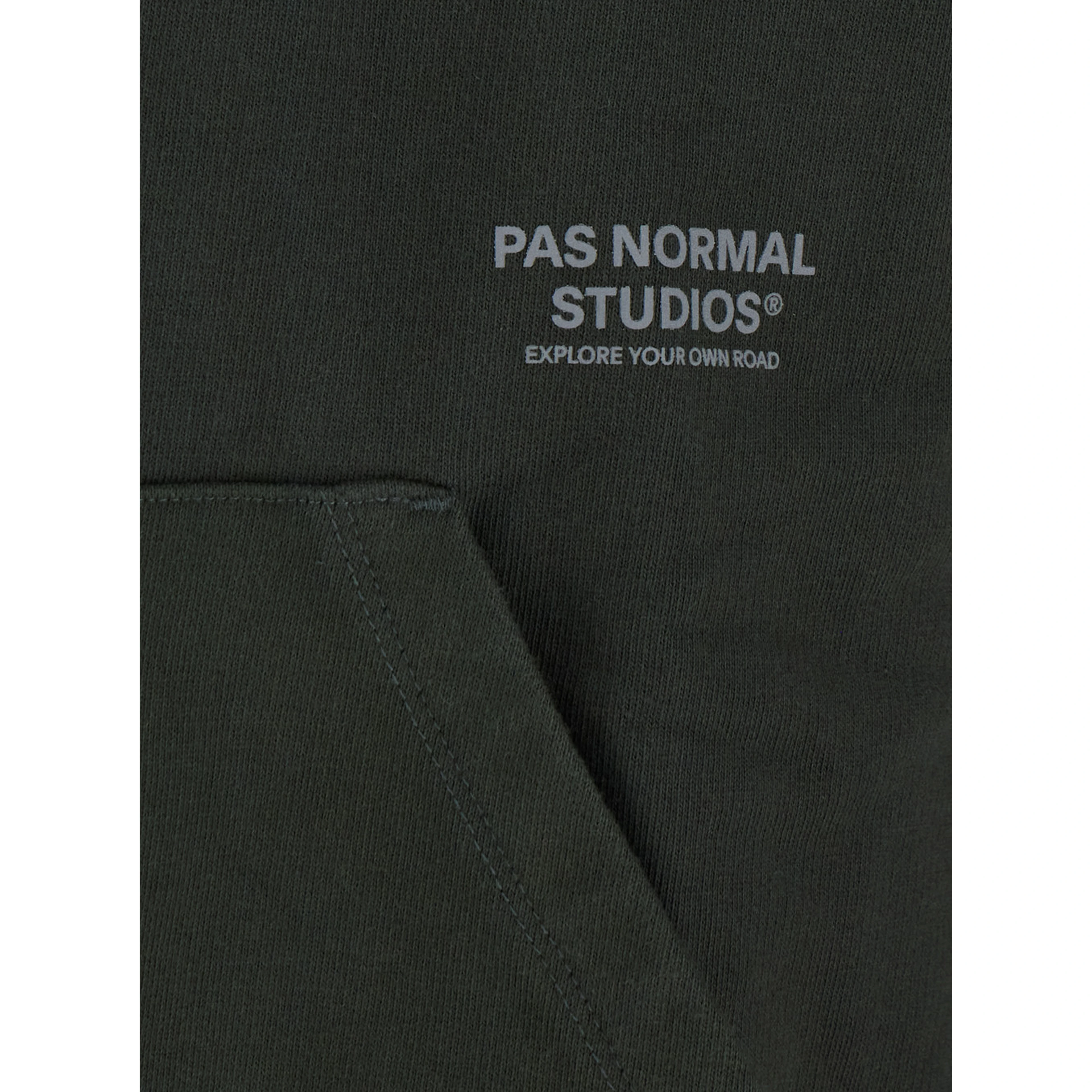 Green hoodie with drawstring hood and logo lettering on the front in cotton for men