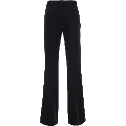 Black Pants with Flared Leg in Fabric for Women