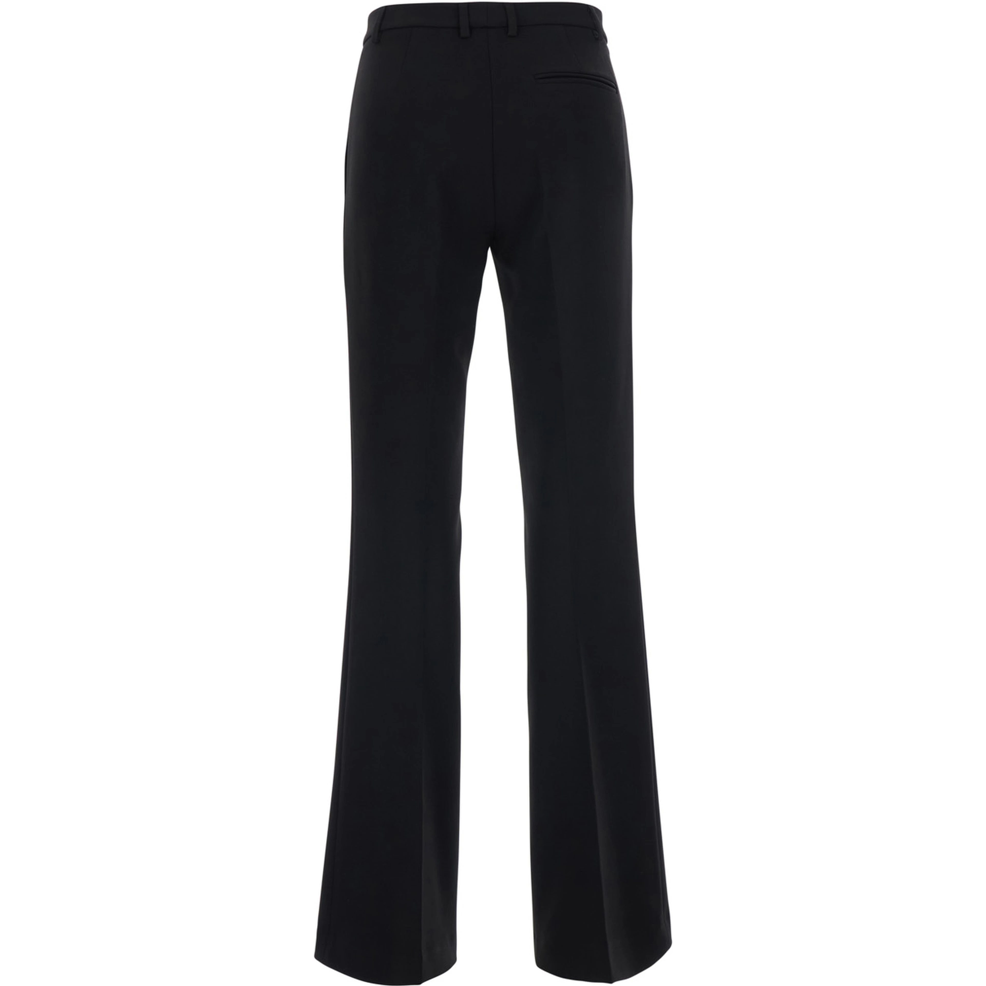 Black Pants with Flared Leg in Fabric for Women