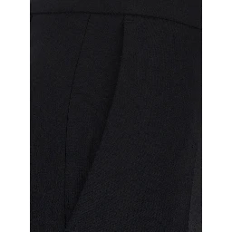 Black Pants with Flared Leg in Fabric for Women