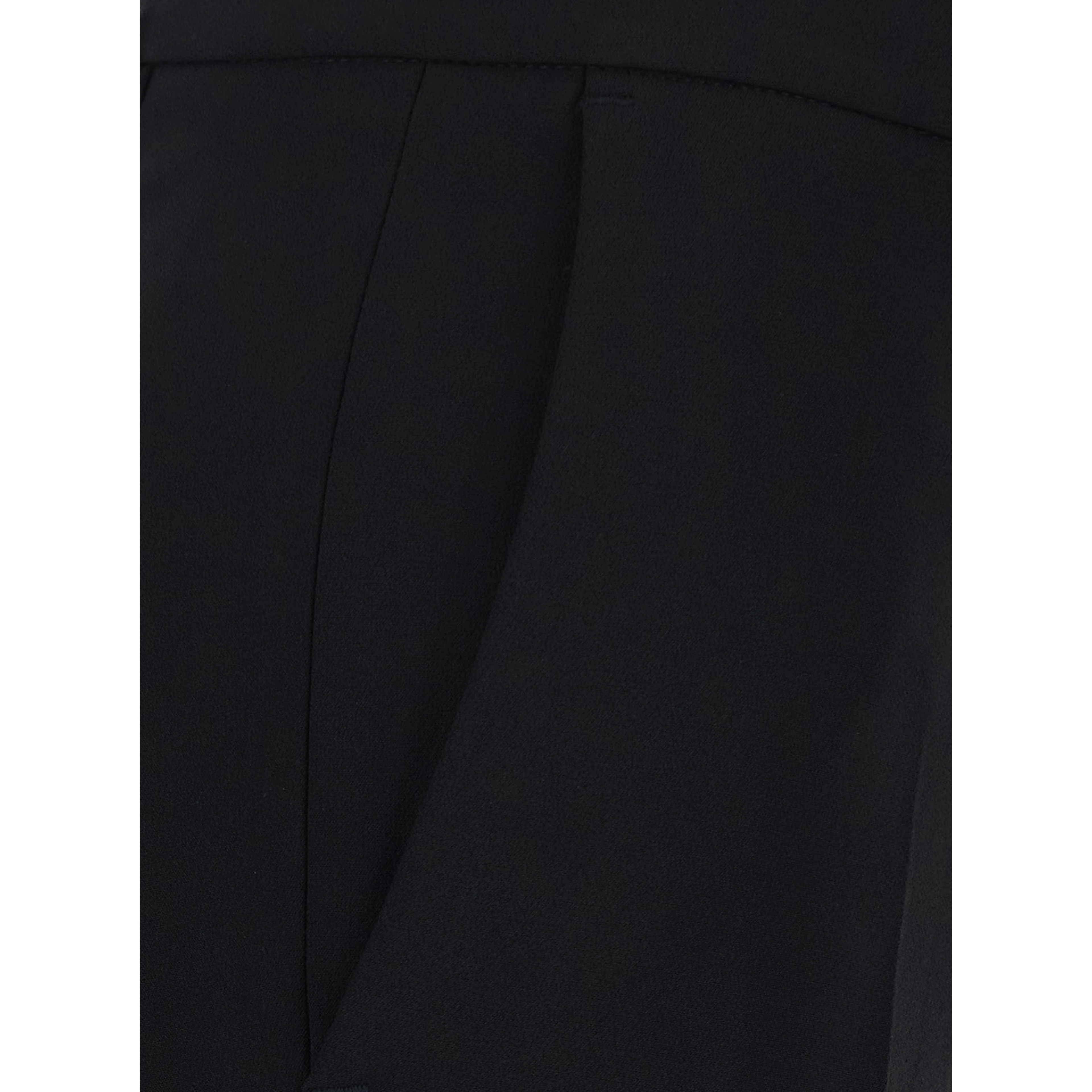 Black Pants with Flared Leg in Fabric for Women