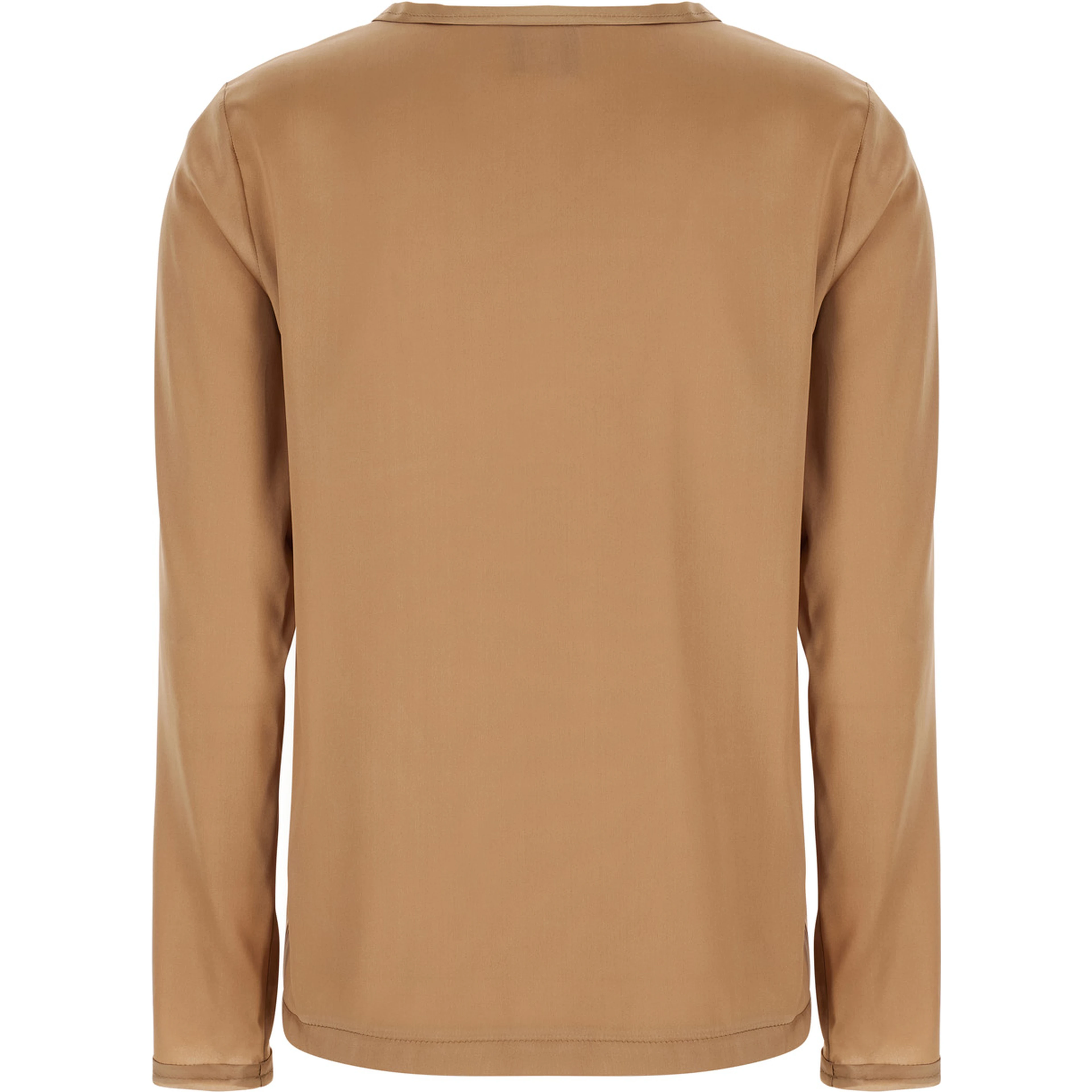 Brown Silk Long Sleeve Blouse Woman