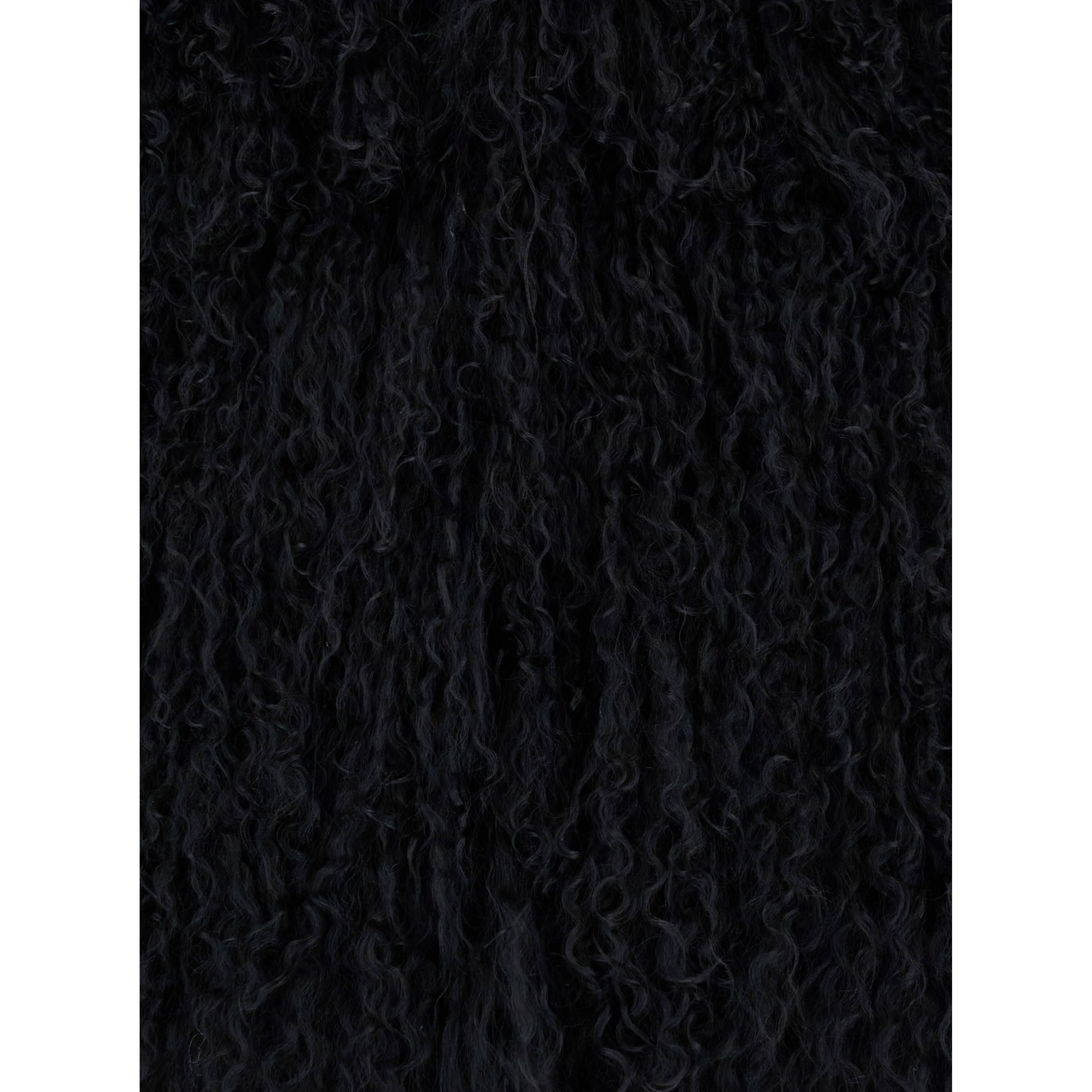 Short Jacket in Tibet Fur with high collar and long sleeves in black for women