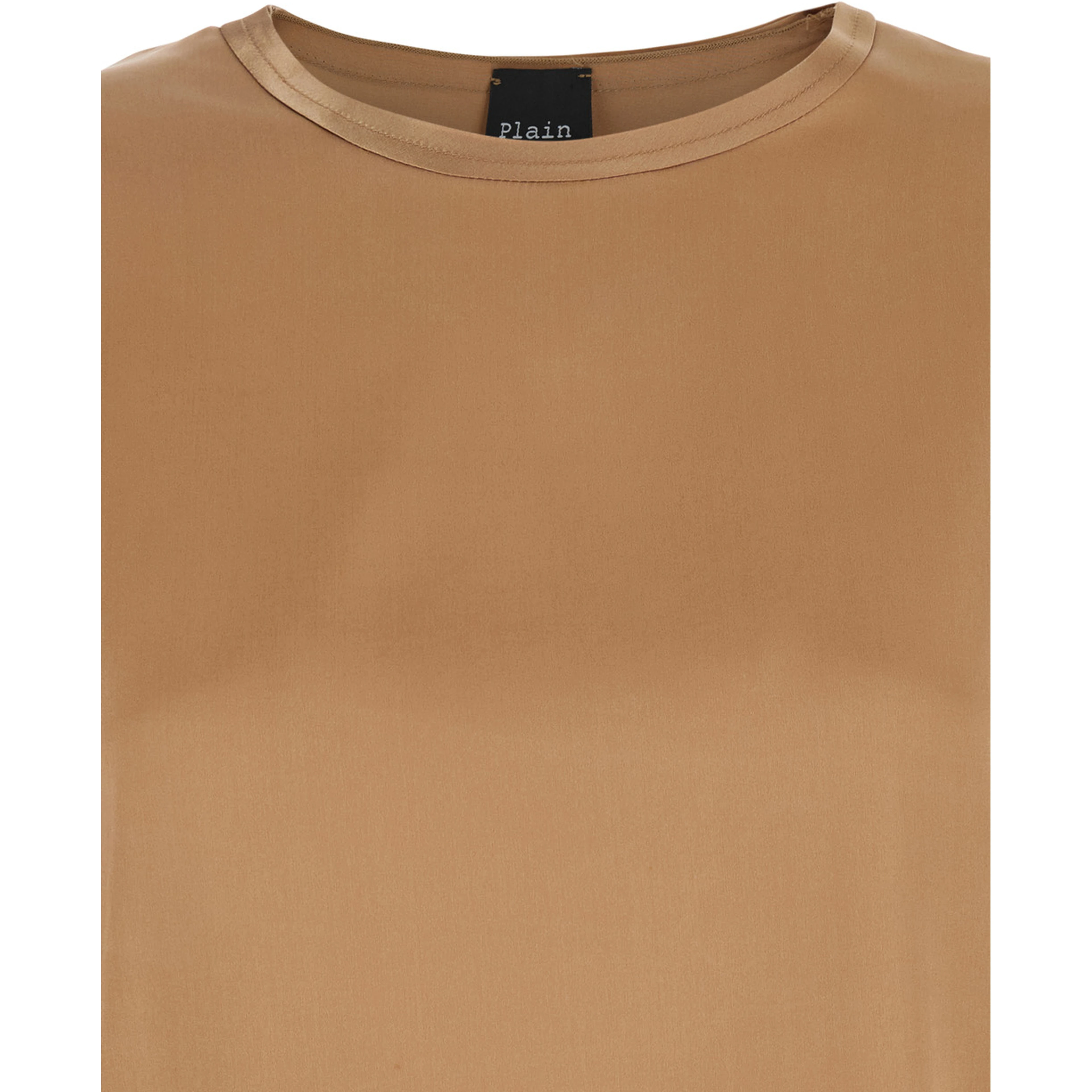 Brown Silk Long Sleeve Blouse Woman