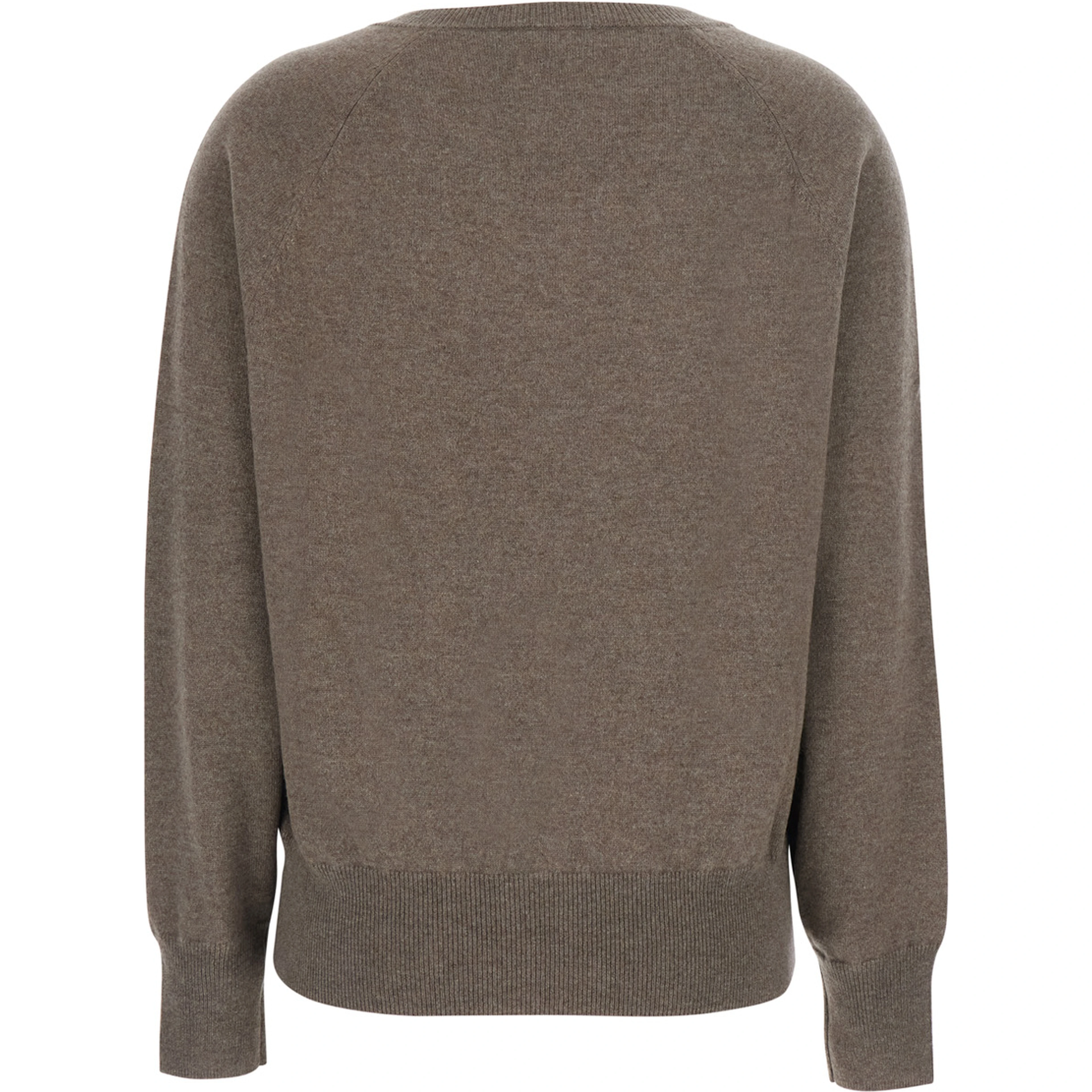 V NECK 12GG is a unisex brown cashmere sweater