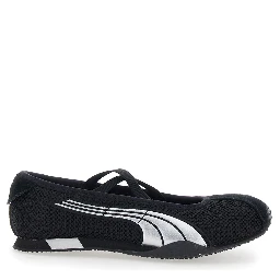 H Street Black Ballet shoes with Logo on the Front and Side and Mesh Inserts in Tech Fabric for Women