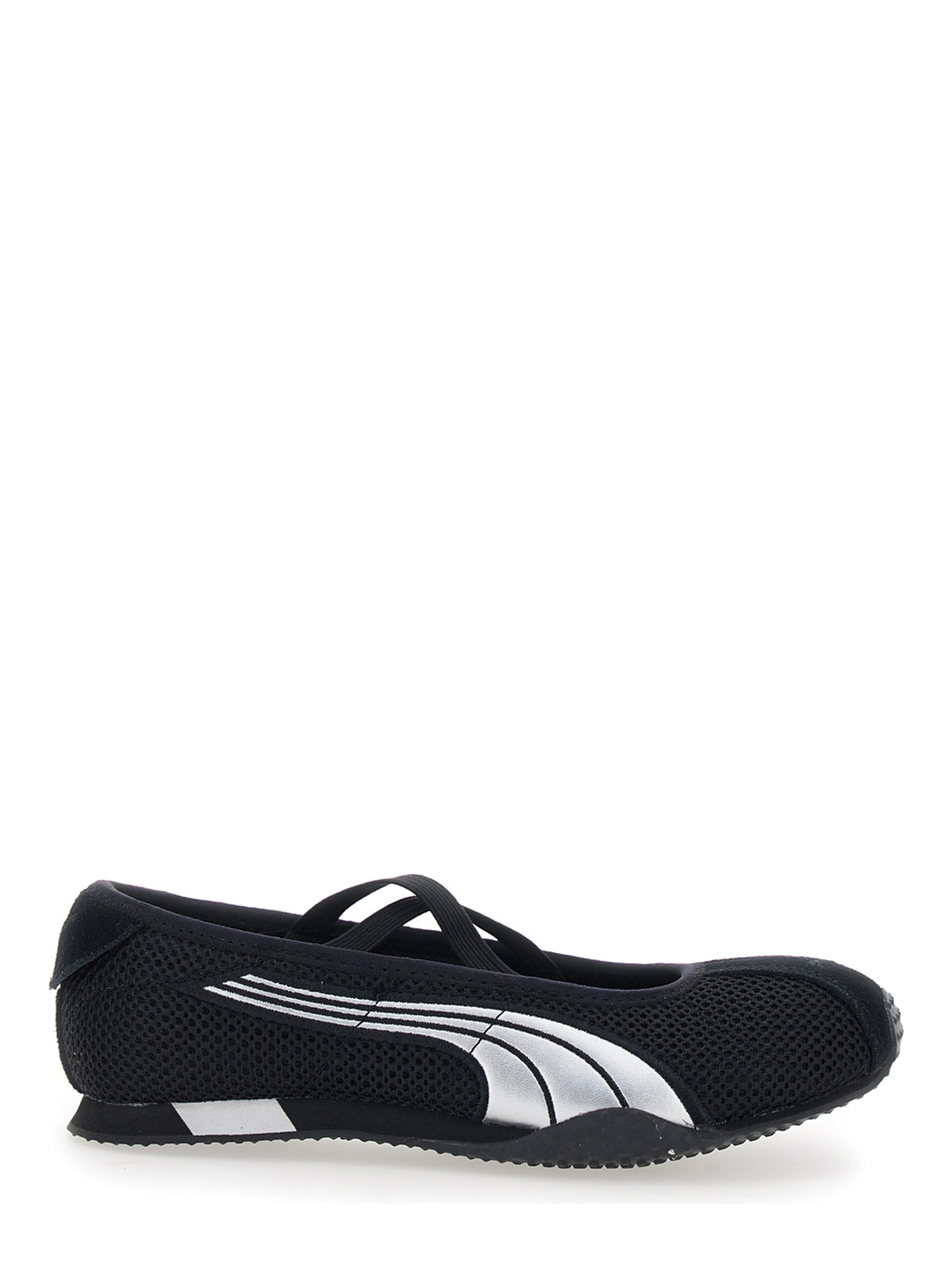 H Street Black Ballet shoes with Logo on the Front and Side and Mesh Inserts in Tech Fabric for Women