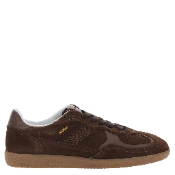 Brown Tb.490 Sneaker Low Top with Engraved Logo Detail on the Side and Perforated Details In Leather for Women