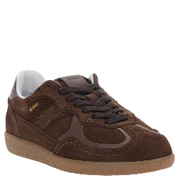 Brown Tb.490 Sneaker Low Top with Engraved Logo Detail on the Side and Perforated Details In Leather for Women