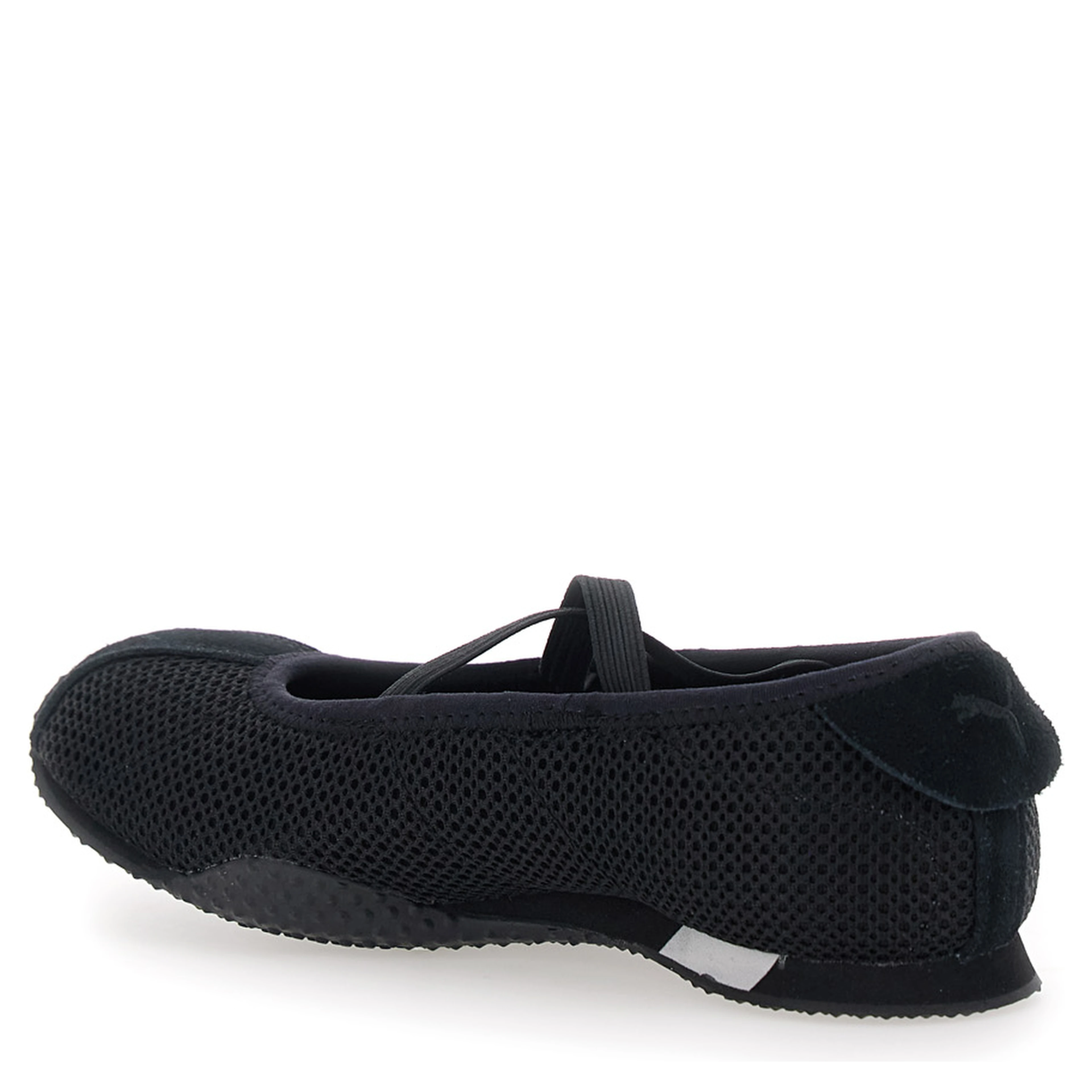 H Street Black Ballet shoes with Logo on the Front and Side and Mesh Inserts in Tech Fabric for Women