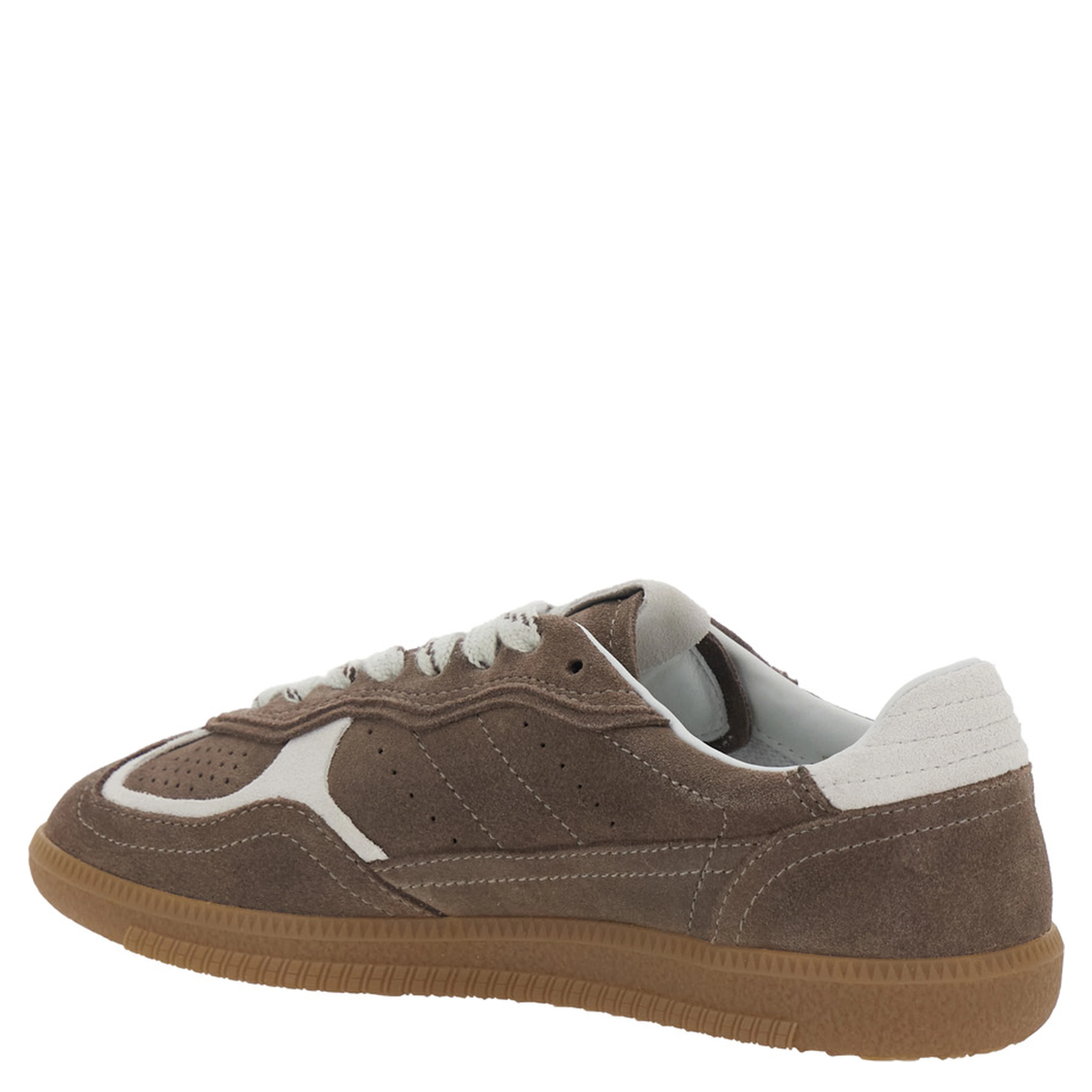 Brown Tb.490 Sneaker Low Top with Engraved Logo Detail on the Side and Perforated Details In Leather for Women