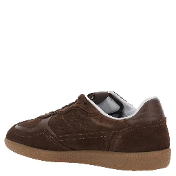 Brown Tb.490 Sneaker Low Top with Engraved Logo Detail on the Side and Perforated Details In Leather for Women
