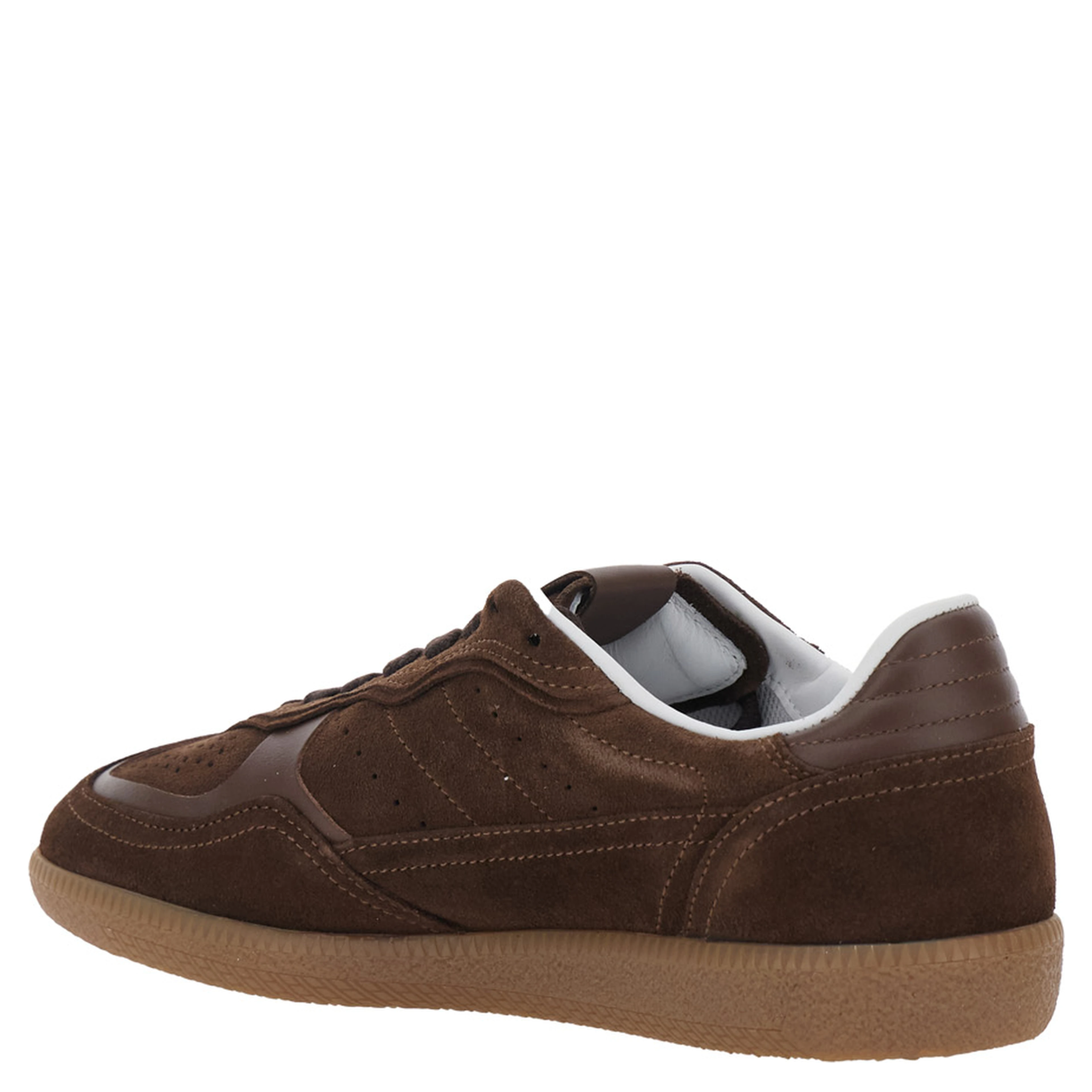 Brown Tb.490 Sneaker Low Top with Engraved Logo Detail on the Side and Perforated Details In Leather for Women