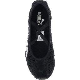 H Street Black Ballet shoes with Logo on the Front and Side and Mesh Inserts in Tech Fabric for Women
