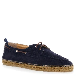 Espadrilles NEMO T/186 Serraje Blue with Rounded Leather Toe for Men