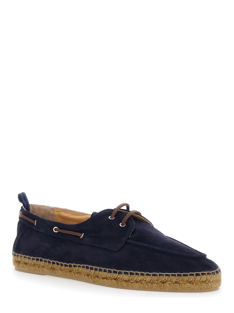 Espadrilles NEMO T/186 Serraje Blue with Rounded Leather Toe for Men