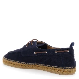 Espadrilles NEMO T/186 Serraje Blue with Rounded Leather Toe for Men