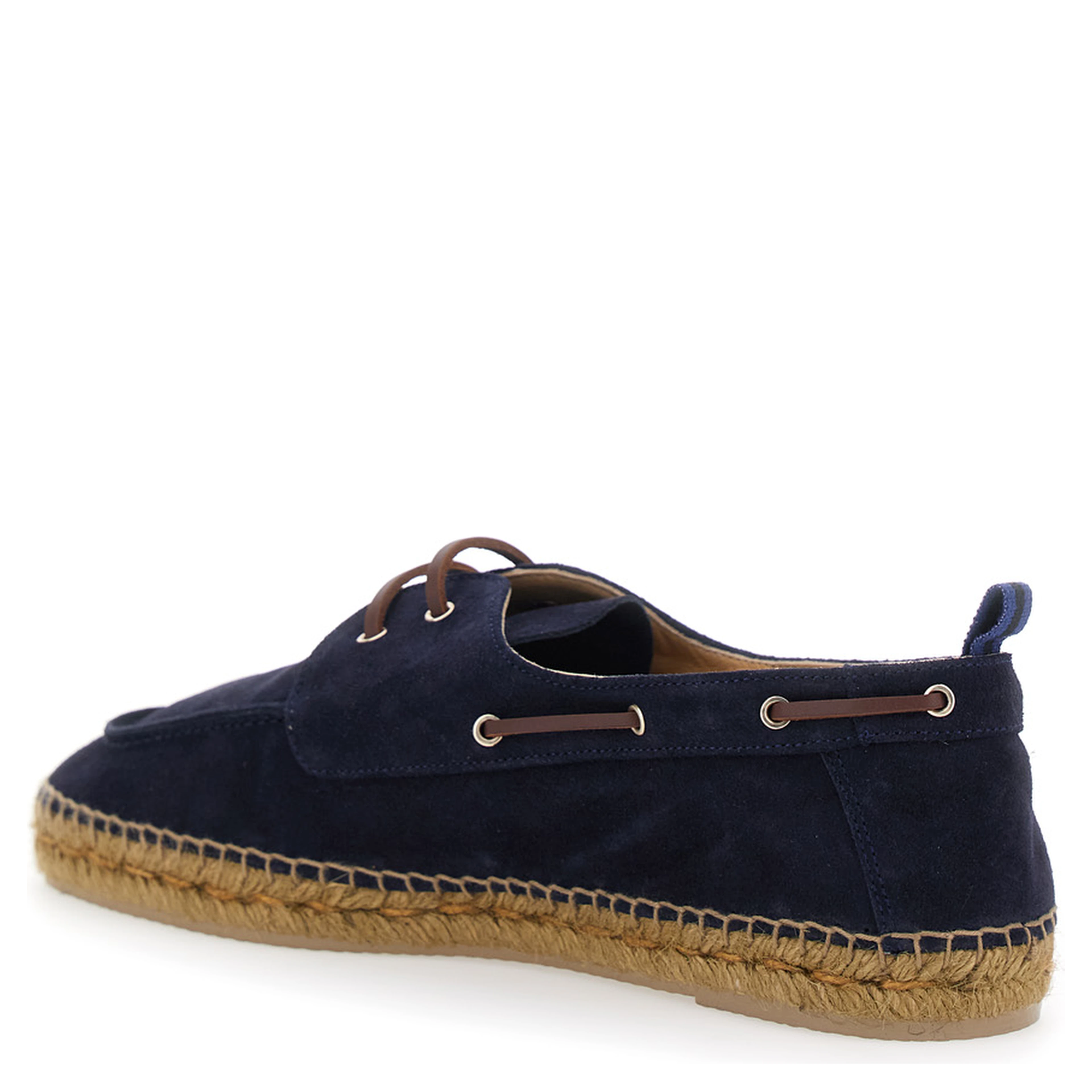 Espadrilles NEMO T/186 Serraje Blue with Rounded Leather Toe for Men