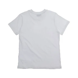 Crew Neck T-Shirt MOSCHINO KIDS with Logo Print on Front in White Cotton for Kids